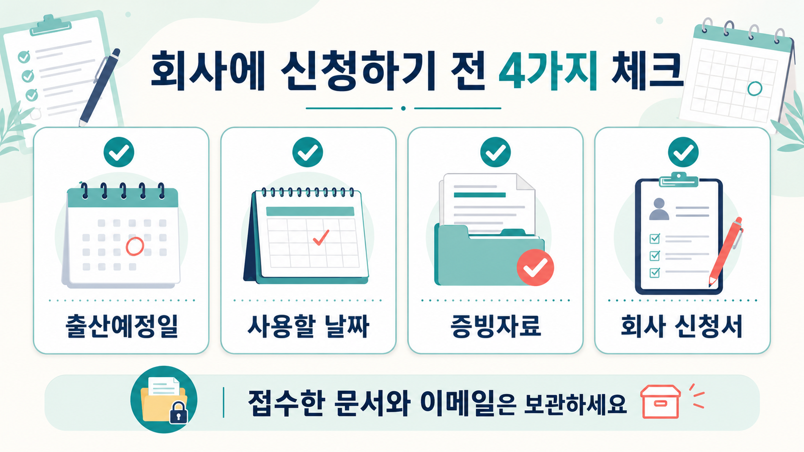 2026 배우자 출산휴가 회사 신청 전 출산예정일 사용일 증빙자료 신청서 체크리스트