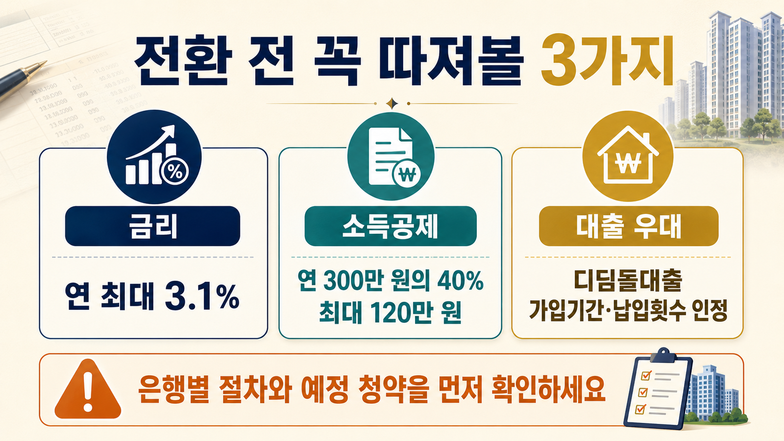 주택청약종합저축 전환 금리 소득공제 디딤돌대출 우대 혜택
