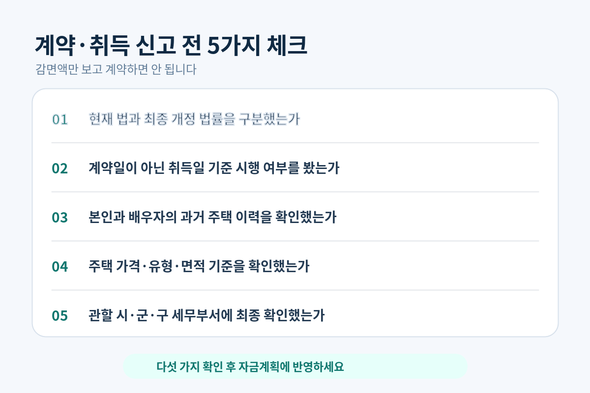 생애최초 취득세 감면 계약과 취득 신고 전 체크리스트