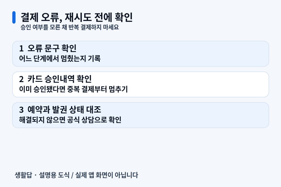 결제기간인데 카드 승인이 실패한다면