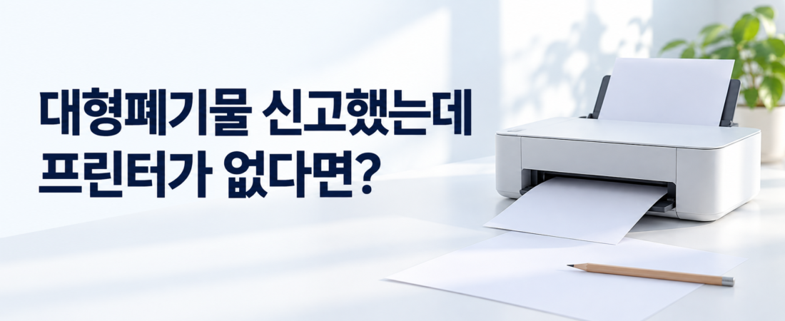 대형폐기물 인터넷 신고, 프린터 없으면? 배출번호 기재 확인
